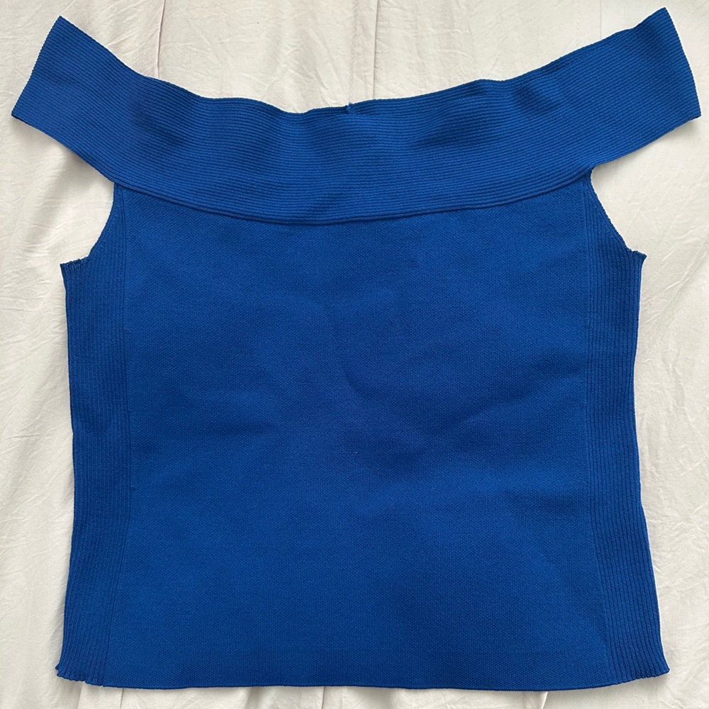 Royal Blue Gabrielle Union Off-the-Shoulder Top